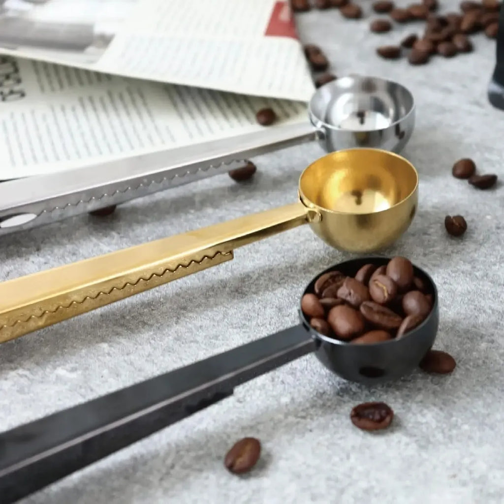 Cuchara Medidora de Café con Clip - Acero Inoxidable