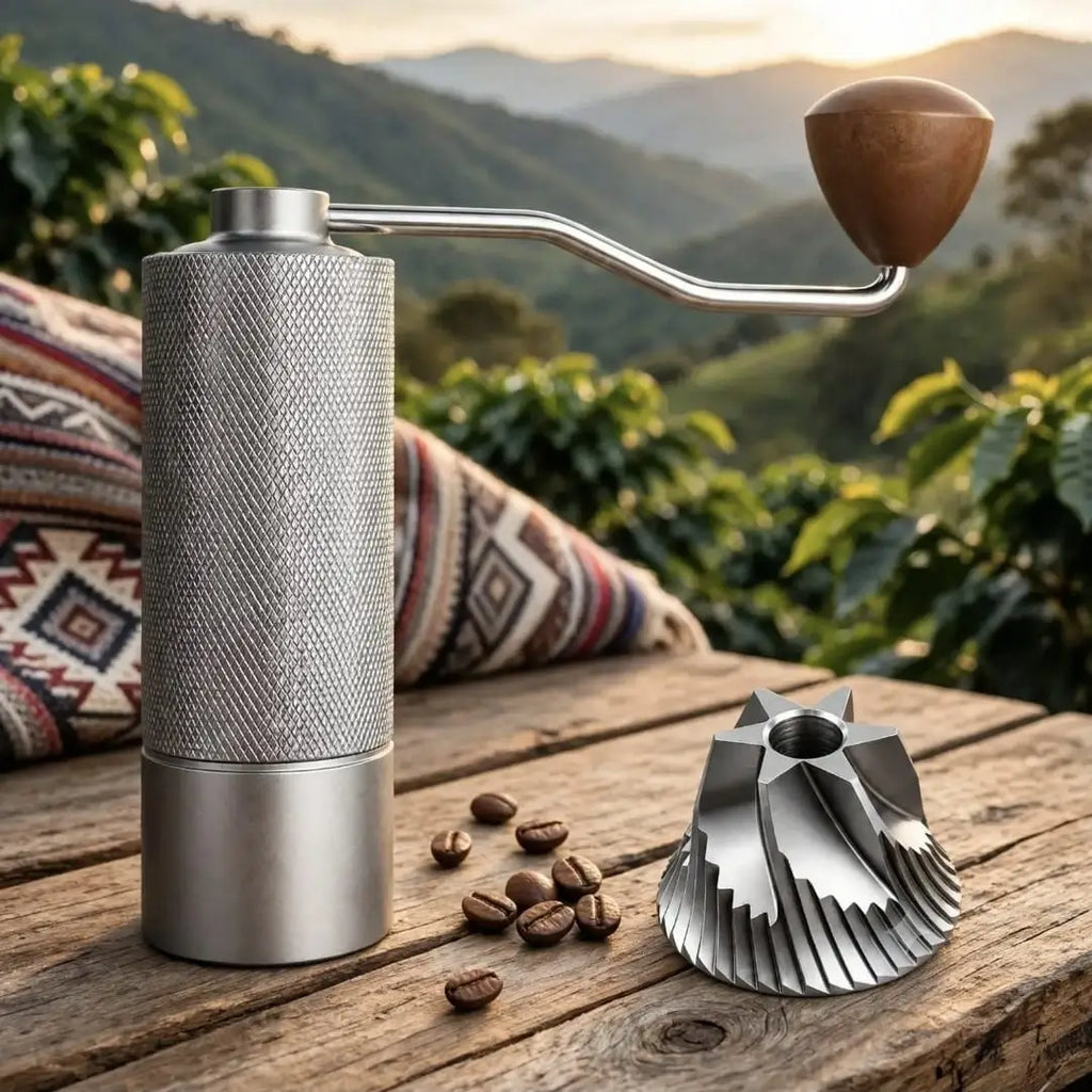Molinillo de Café Manual Portátil en Acero Inoxidable.