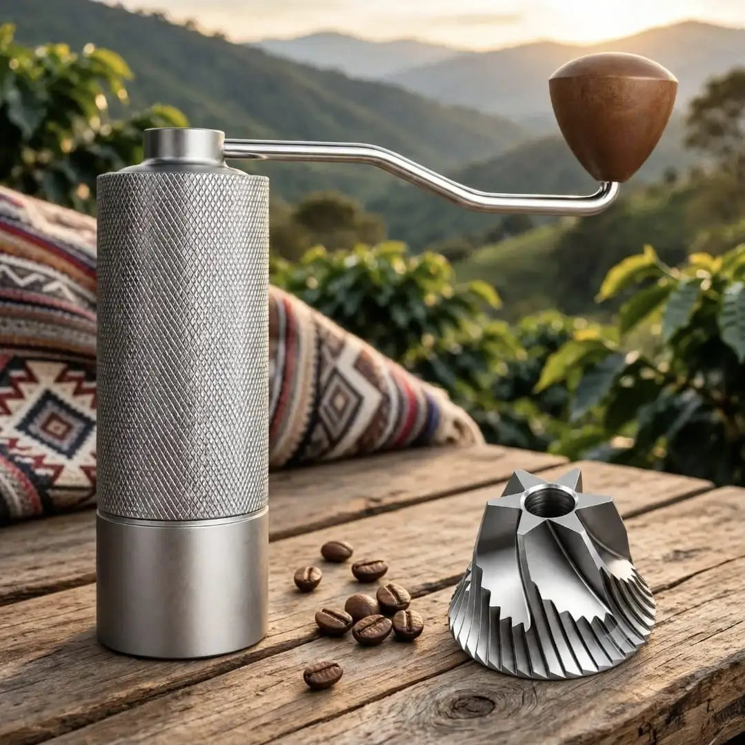 Molinillo de Café Manual Portátil en Acero Inoxidable.